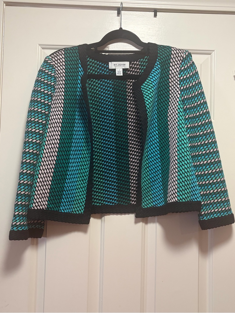 St. John Collection Evening Knit Cardigan multicolor stripe - Size Medium
